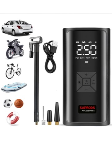 SAPRODS Tyre Inflator with 5000mAh Battery