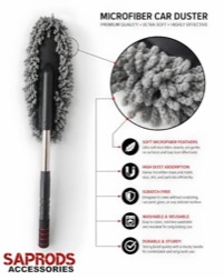 SAPRODS Microfiber Car Brush with Non-Slip Handle