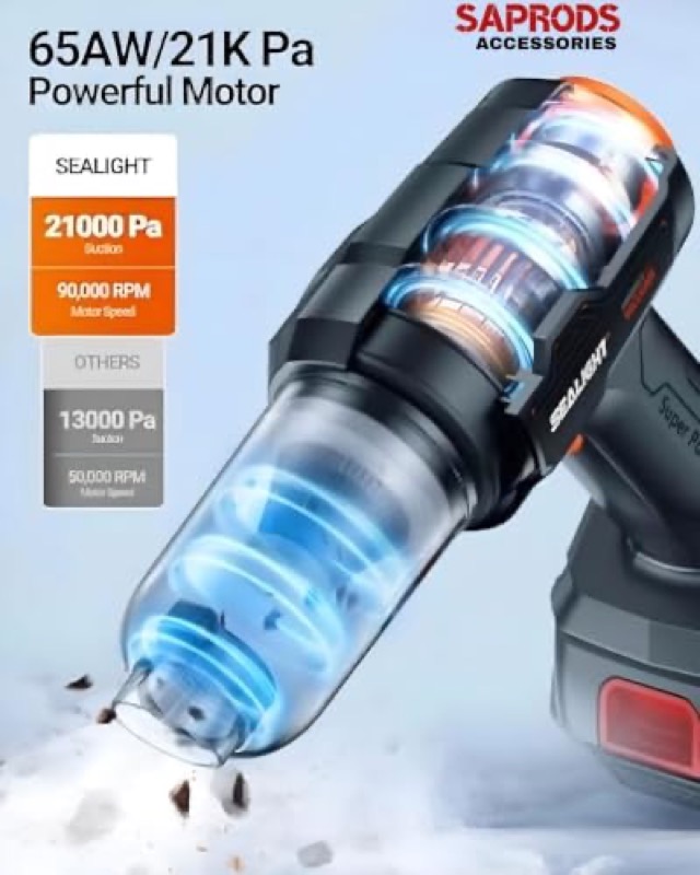 SAPRODS Wireless Vacuum Cleaner for Car and Bikes SAPRODS Wireless Vacuum Cleaner for Car and Bikes