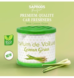 SAPRODS Lemon Grass Car Air Freshener, Provides a Long-Lasting Scent for Auto or Home, Adjustable Lid for Desired Strength